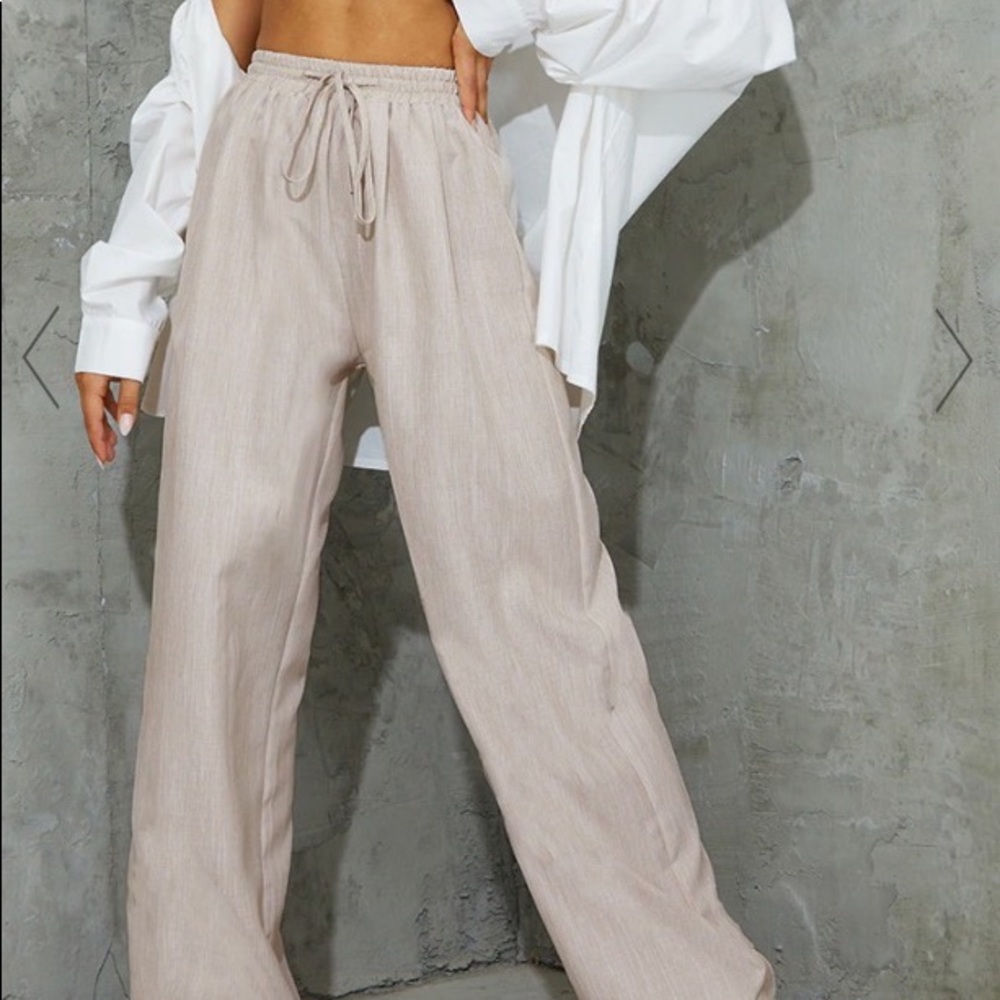 plt linen wide leg pants